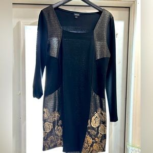 Size small beautiful black and gold rose dress